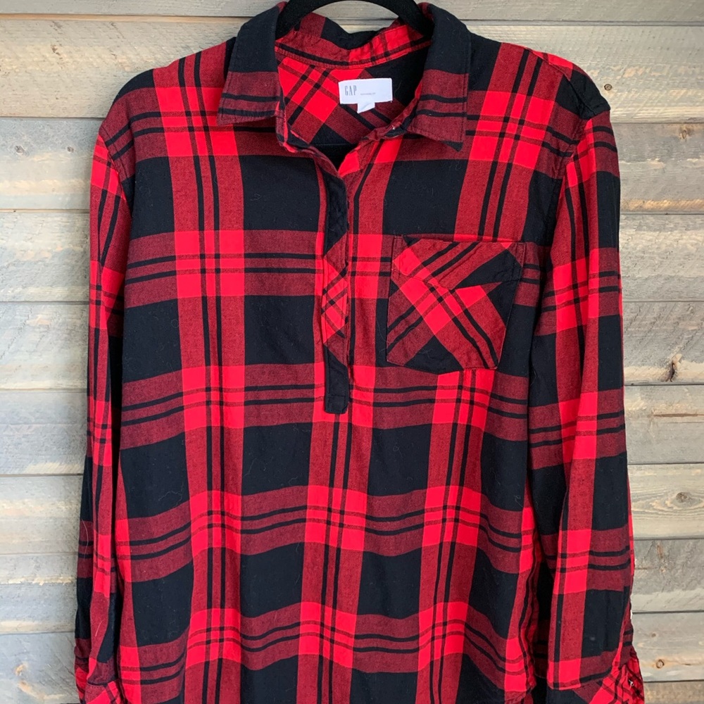 Buffalo plaid pullover tunic